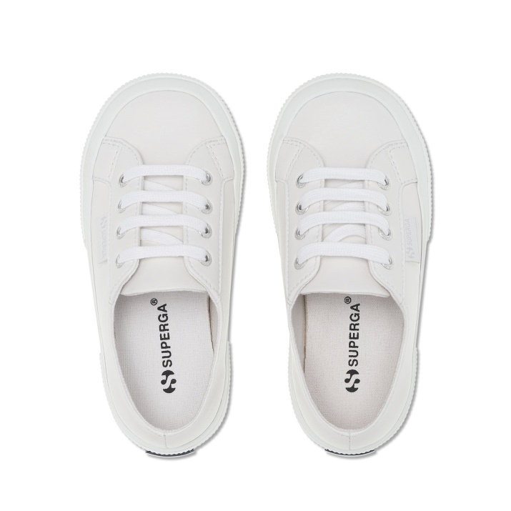 Superga 2750 Niños Vegano Piel Sintética Blanco