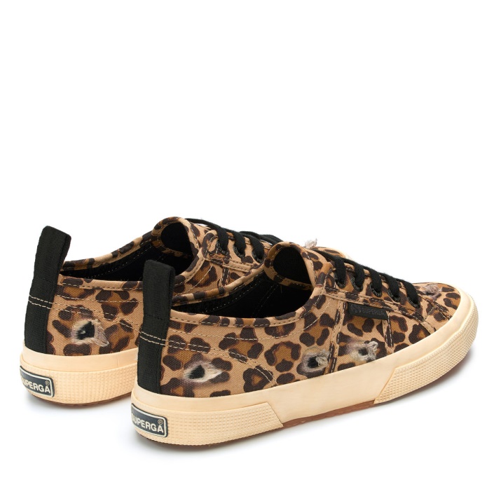 Superga 2750 Rasgado Leopardo Clásico Leopardo-negro