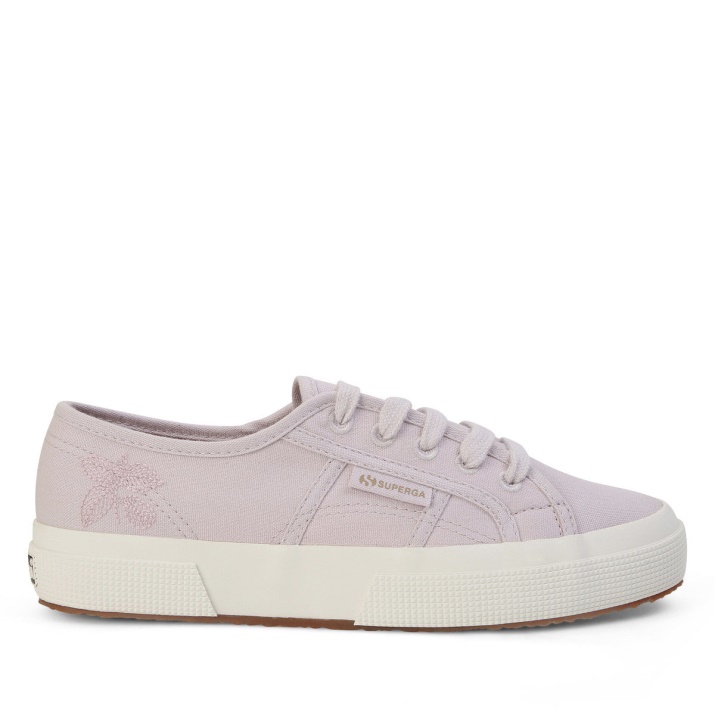 Superga 2750 Tinte Natural Bordado Hojas Rosa Magenta