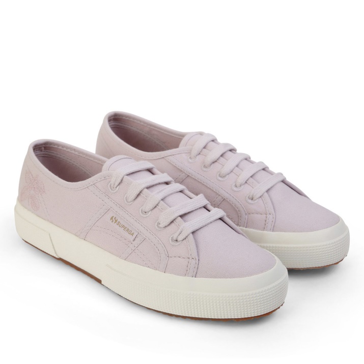 Superga 2750 Tinte Natural Bordado Hojas Rosa Magenta