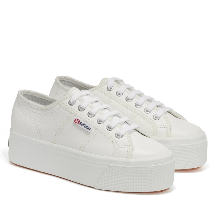 Superga 2790 Piel Flor Blanco-blanco