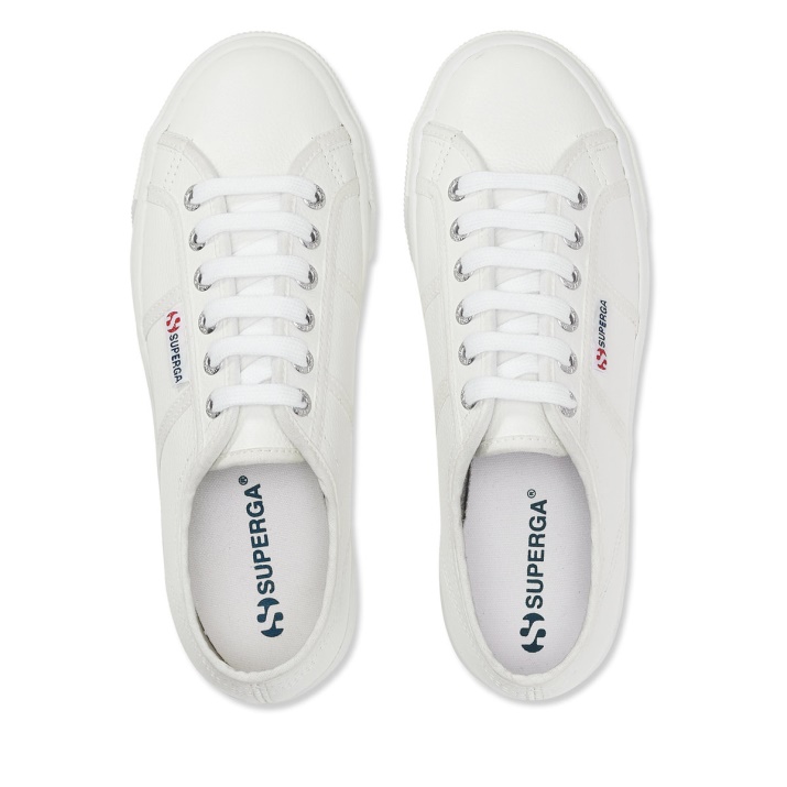 Superga 2790 Piel Flor Blanco-blanco