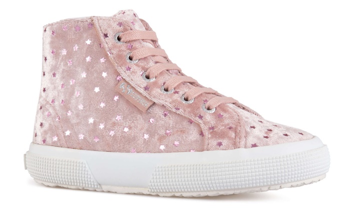 Superga 2795 Niños Terciopelo Estrellas Rosa Pálido Lila-rosa Humo Sta