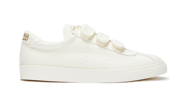 Superga 2843 Club S 3straps Algodón Blanco-dorado-blanco Av