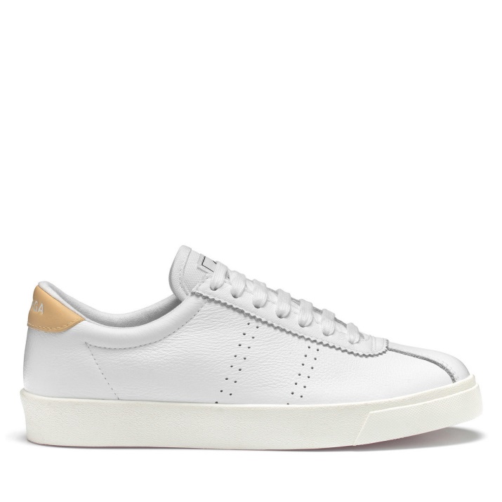 Superga 2843 Club S Comfort Cuero Blanco-amarillo Lt F Avorio