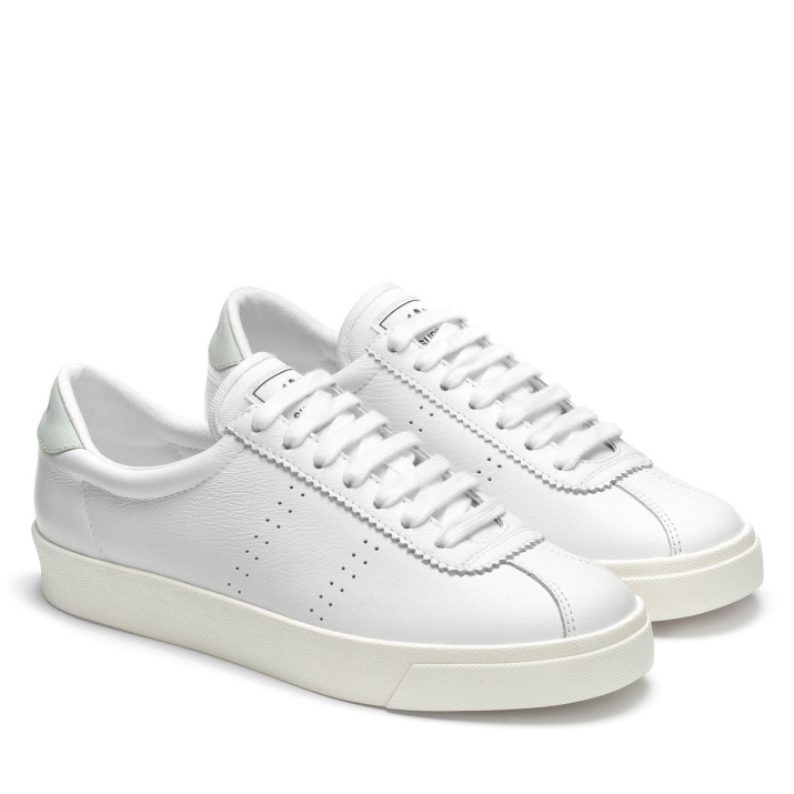 Superga 2843 Club S Comfort Cuero Blanco-azul Hielo-f Avorio