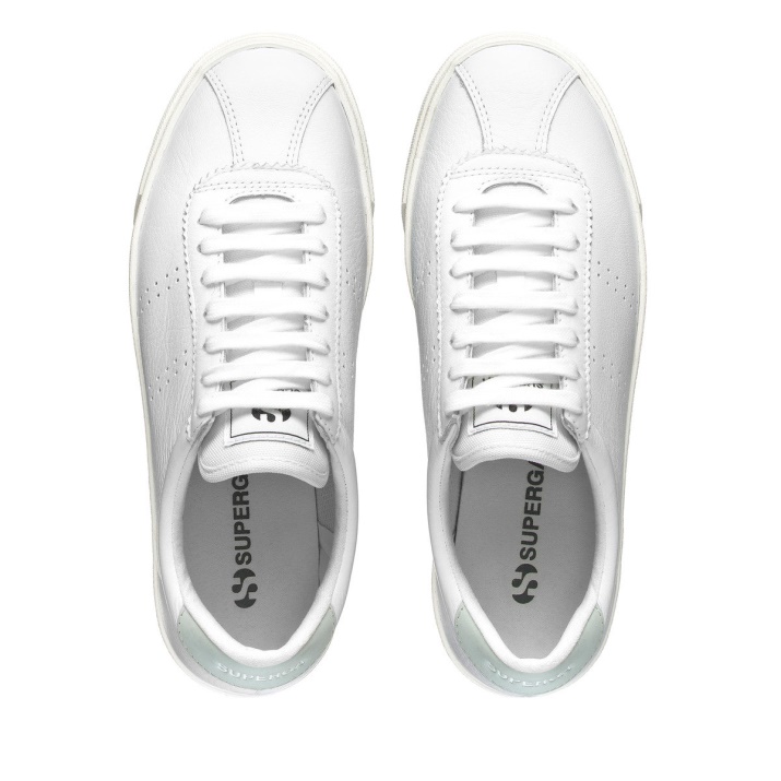 Superga 2843 Club S Comfort Cuero Blanco-azul Hielo-f Avorio