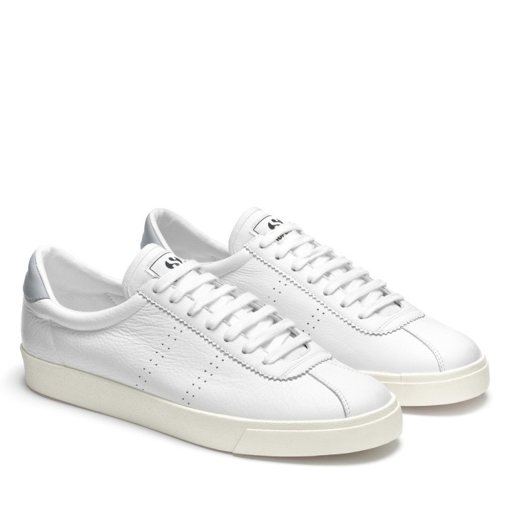 Superga 2843 Club S Comfort Cuero Blanco-azul Lt Gris-f Avorio