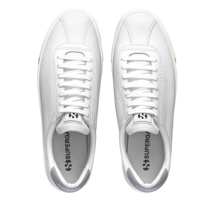 Superga 2843 Club S Comfort Cuero Blanco-azul Lt Gris-f Avorio