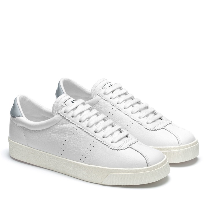 Superga 2843 Club S Comfort Cuero Blanco-gris Lilla-f Avorio
