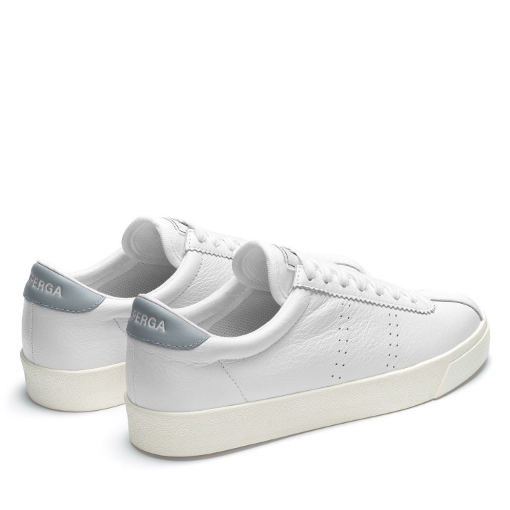 Superga 2843 Club S Comfort Cuero Blanco-gris Lilla-f Avorio