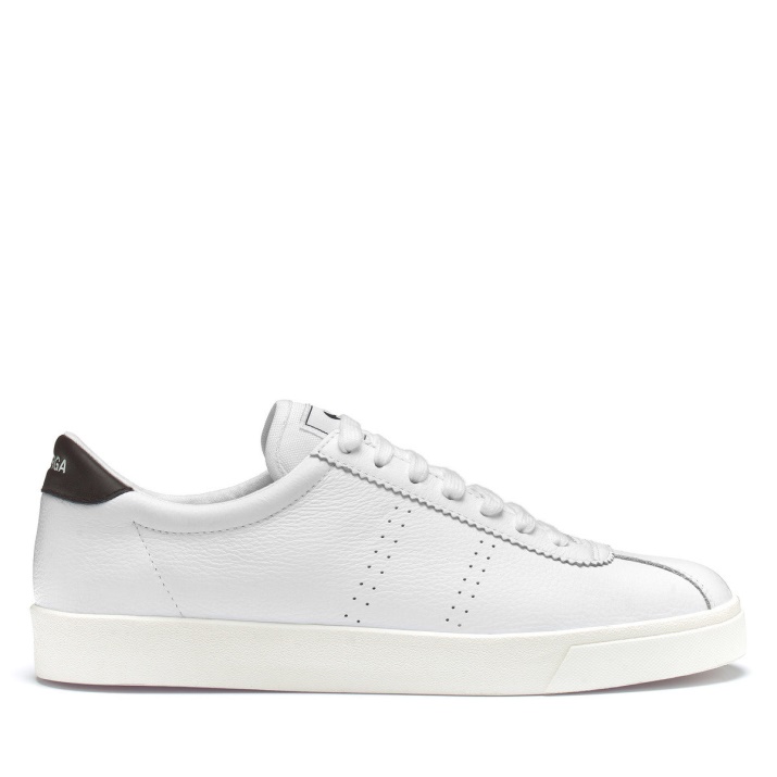 Superga 2843 Club S Comfort Cuero Blanco-marrón Ciruela-f Avorio