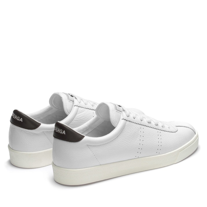Superga 2843 Club S Comfort Cuero Blanco-marrón Ciruela-f Avorio