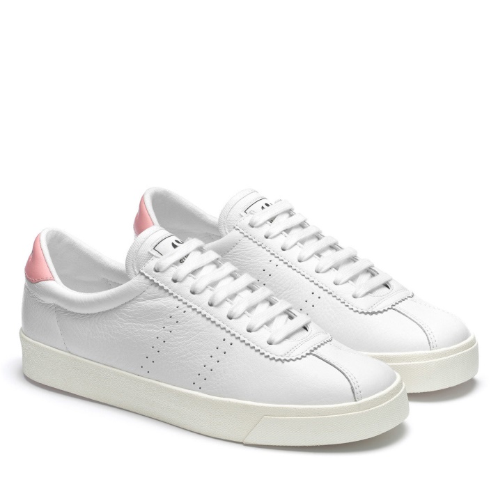 Superga 2843 Club S Comfort Cuero Blanco-rosa-f Avorio