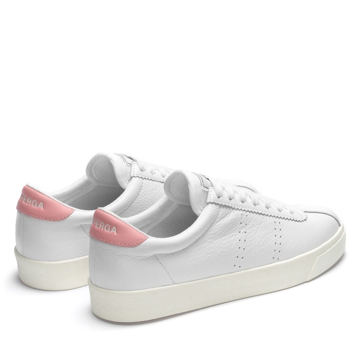 Superga 2843 Club S Comfort Cuero Blanco-rosa-f Avorio