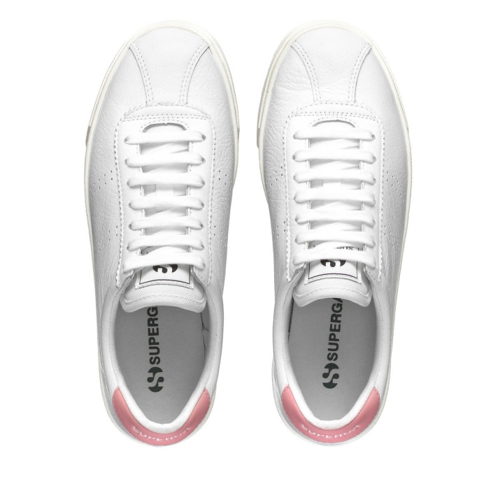 Superga 2843 Club S Comfort Cuero Blanco-rosa-f Avorio