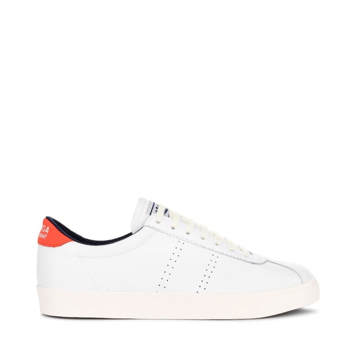 Superga 2843 Club S Comfort Cuero Naranja Tomate-azul Marino