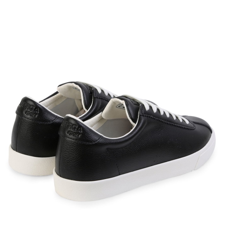 Superga 2843 Club S Cuero Vegano Negro-blanco Avorio