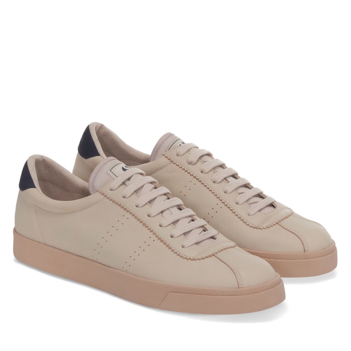 Superga 2843 Club S Prime Cuero Suave Fog-navy-f Tabaco