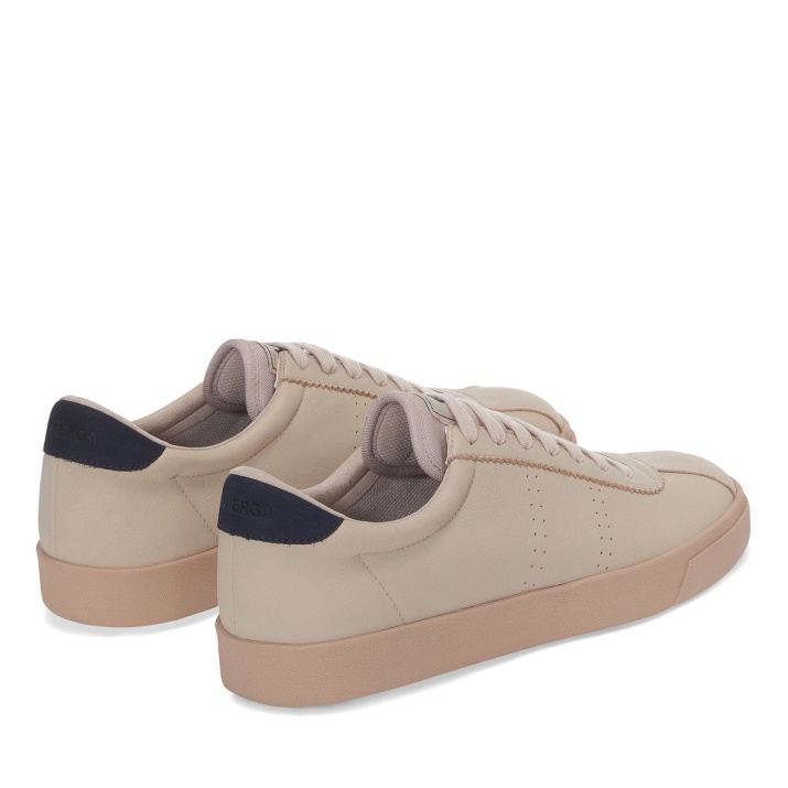 Superga 2843 Club S Prime Cuero Suave Fog-navy-f Tabaco
