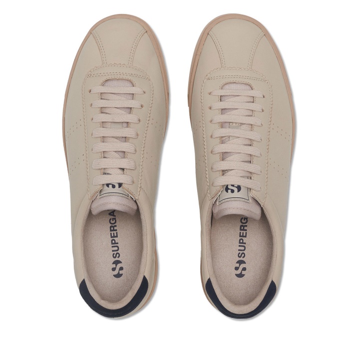 Superga 2843 Club S Prime Cuero Suave Fog-navy-f Tabaco