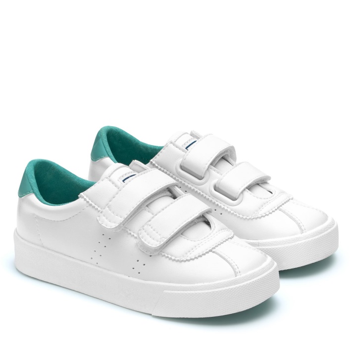 Superga 2843 Kids Club S Vegan White-turquoise Dusty