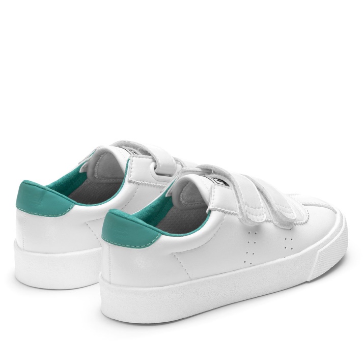 Superga 2843 Kids Club S Vegan White-turquoise Dusty