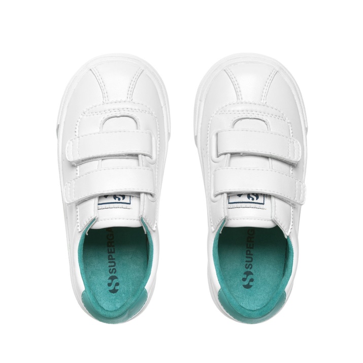 Superga 2843 Kids Club S Vegan White-turquoise Dusty