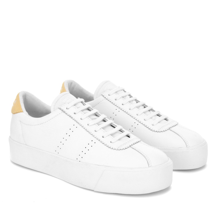 Superga 2854 Club 3 Comfort Cuero Blanco-beige Gome-blanco Avorio