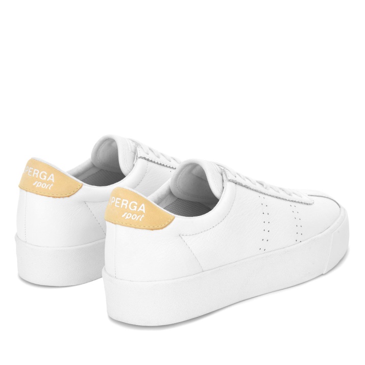 Superga 2854 Club 3 Comfort Cuero Blanco-beige Gome-blanco Avorio