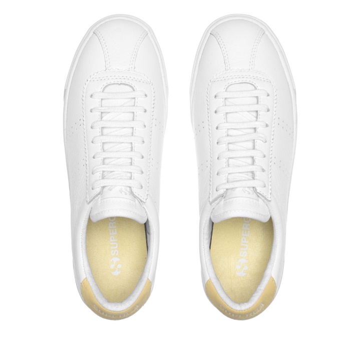 Superga 2854 Club 3 Comfort Cuero Blanco-beige Gome-blanco Avorio