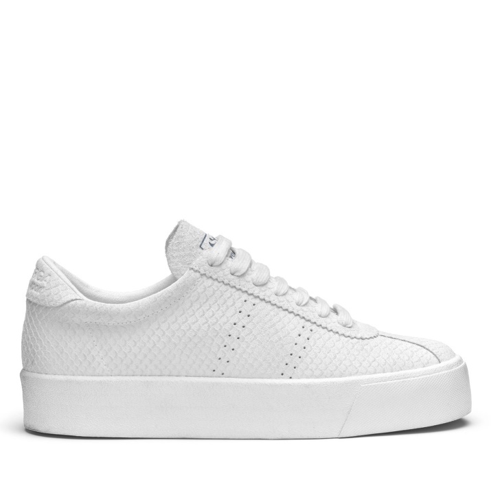 Superga 2854 Club 3 Serpiente Ante Total Blanco-blanco