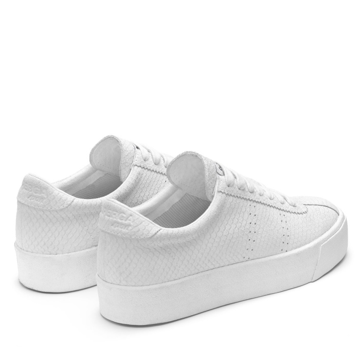 Superga 2854 Club 3 Serpiente Ante Total Blanco-blanco