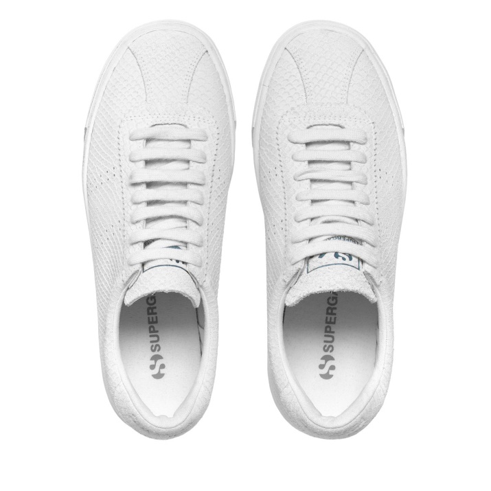 Superga 2854 Club 3 Serpiente Ante Total Blanco-blanco