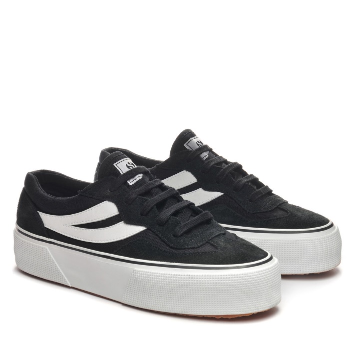 Superga 3041 Plataforma Colorblock Revolley Negro-blanco