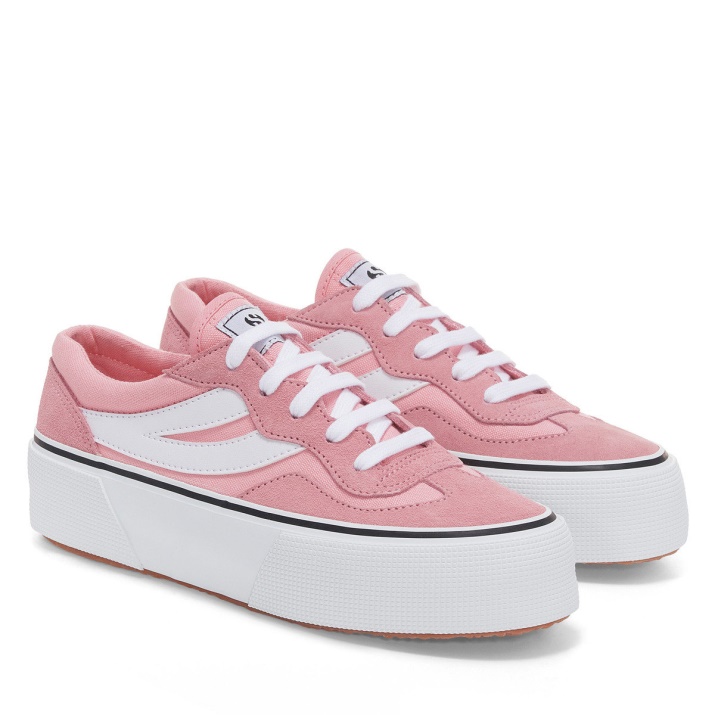 Superga 3041 Plataforma Colorblock Revolley Rosa -blanco
