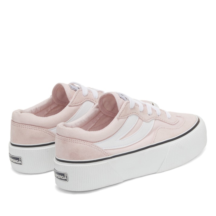 Superga 3041 Plataforma Colorblock Revolley Rosa Ish-blanco