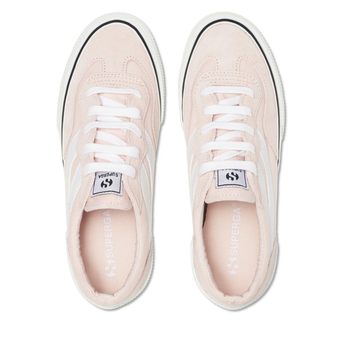 Superga 3041 Plataforma Colorblock Revolley Rosa Ish-blanco
