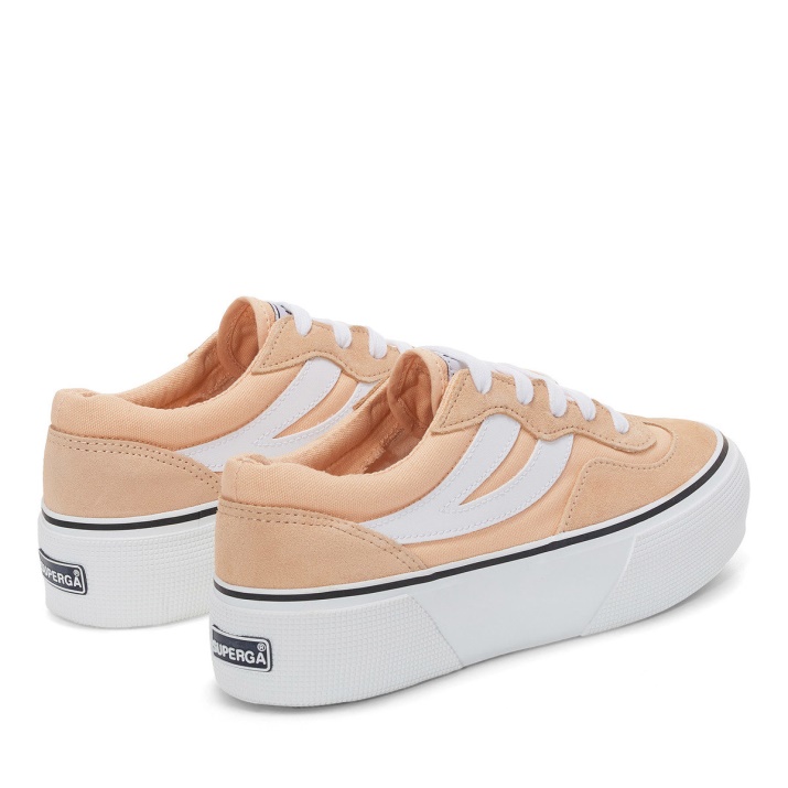 Superga 3041 Plataforma Colorblock Revolley Rosa Melocotón-blanco