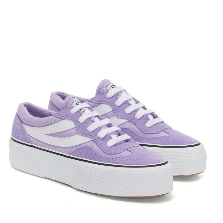 Superga 3041 Plataforma Colorblock Revolley Violeta Lilla-blanco
