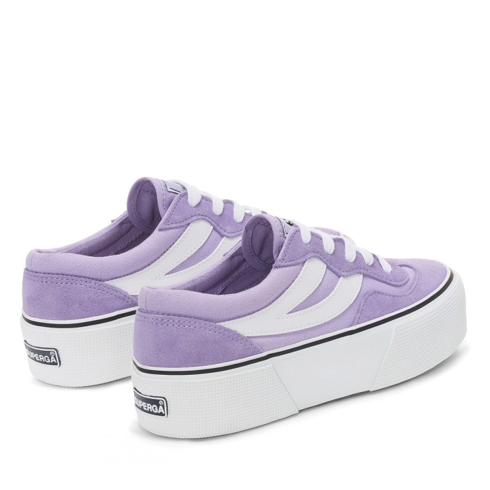 Superga 3041 Plataforma Colorblock Revolley Violeta Lilla-blanco