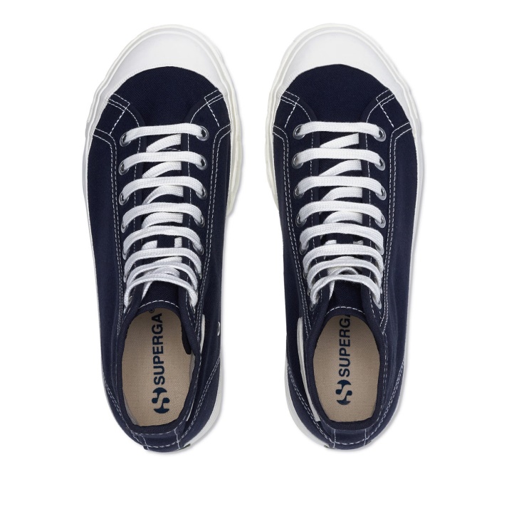 Superga 3192 Cesta Campionato Azul Gris Dk F Avorio