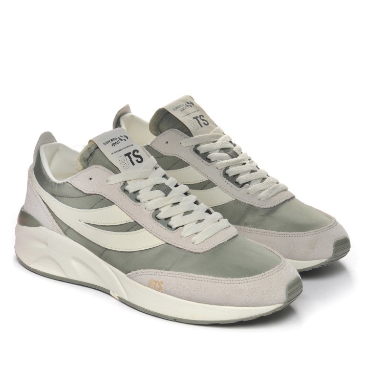 Superga 4089 Training 9ts Slim Beige Gesso-verde Safari-blanco