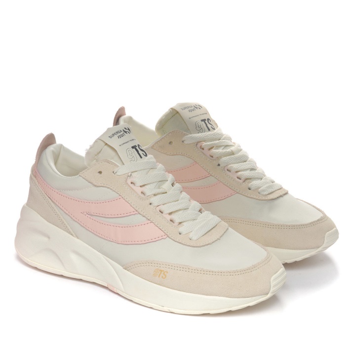 Superga 4089 Training 9ts Slim Blanco Avroio-rosa Ceniza-beige Lt