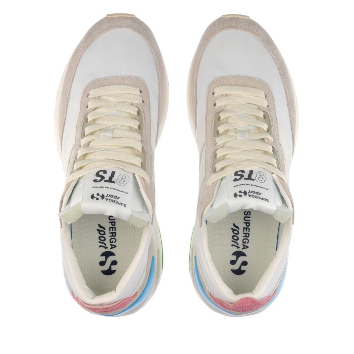 Superga 4089 Training 9ts Slim Blanco Turquesa Verde Mar