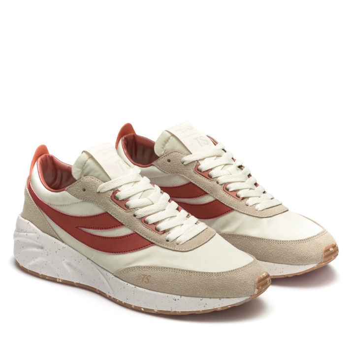 Superga 4089 Training 9ts Slim Vegan Cuero Sintético Marrón Rojizo-naranja Polvoriento-gre