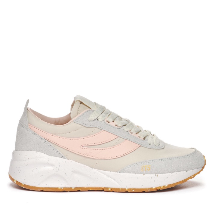 Superga 4089 Training 9ts Slim Vegan Piel Sintética Beige Gesso-grey Lt-pink Ish-b