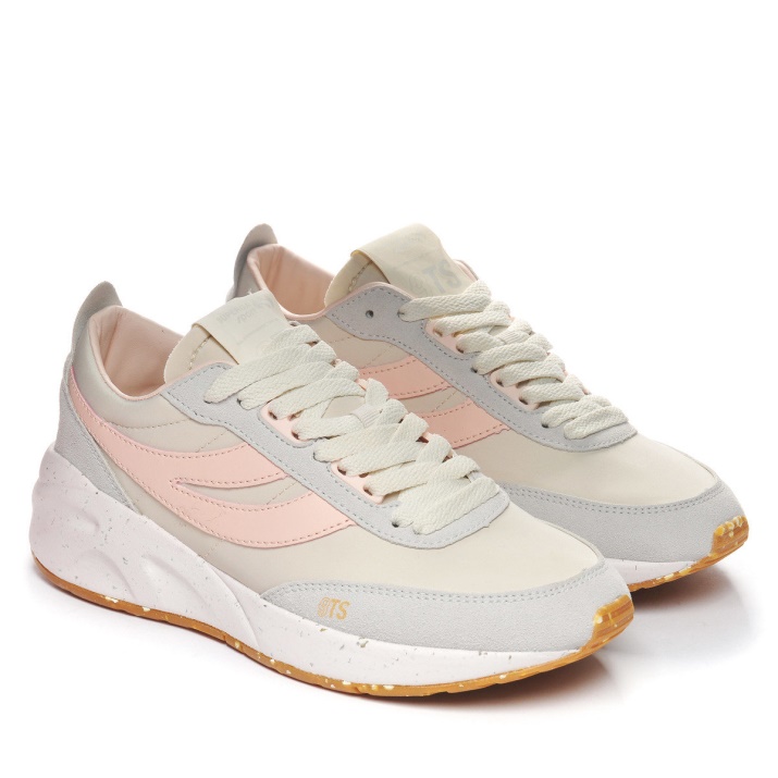 Superga 4089 Training 9ts Slim Vegan Piel Sintética Beige Gesso-grey Lt-pink Ish-b