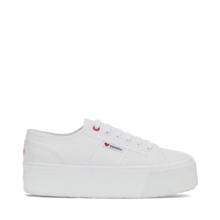 Superga 2790 Corazoncito Bordado Blanco-corazón Rojo