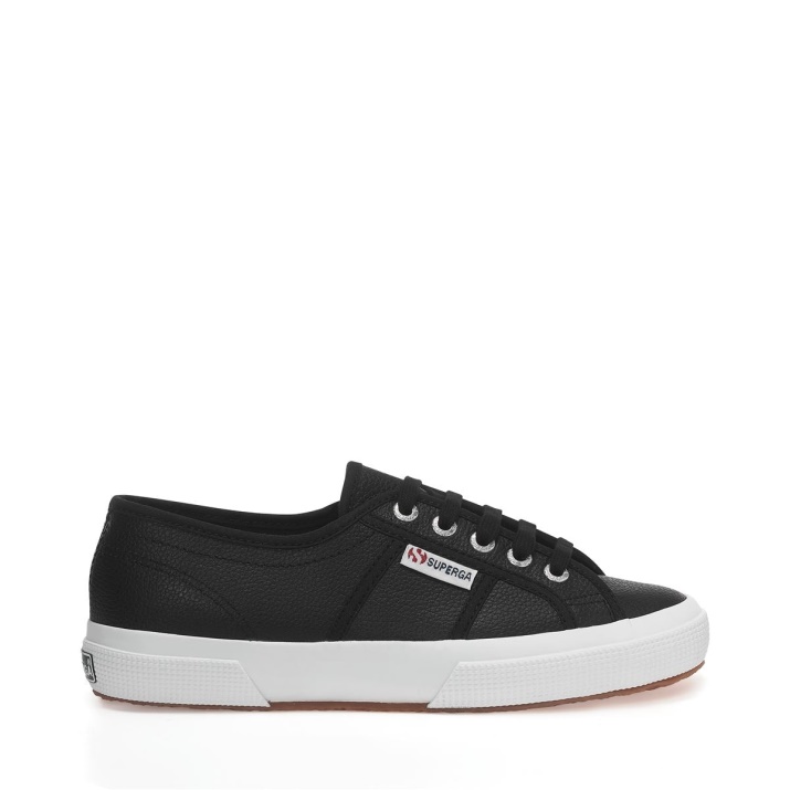 Superga 2750 Piel Abatanada Negro-blanco